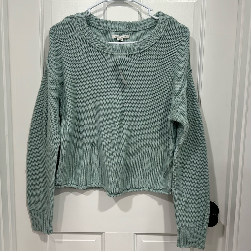 NWT American Eagle light teal sweater size XS
